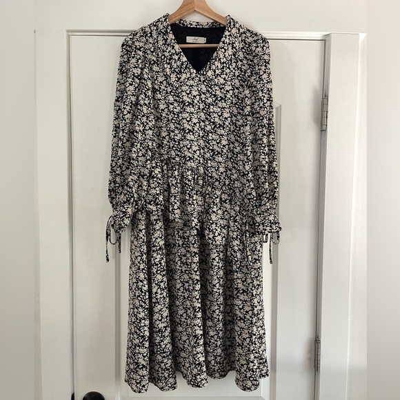 Leaf Floral Asymmetrical Ruffle Dress - XS - Picture 1 of 5